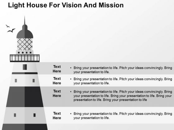 Light House For Vision And Mision PowerPoint Template Light House For Vision And Mision PowerPoint Template