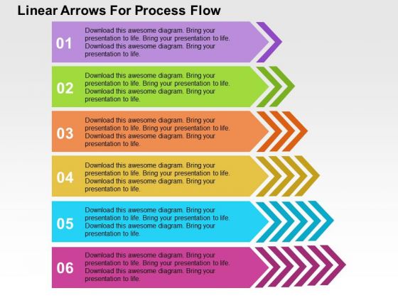 Linear Arrows For Process Flow PowerPoint Template