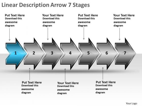 Linear Description Arrow 7 Stages Electrical Drawing Symbols PowerPoint Slides Linear Description Arrow 7 Stages Electrical Drawing Symbols PowerPoint Slides