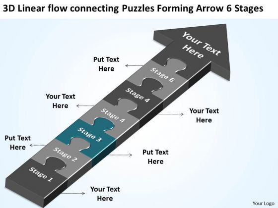Linear Flow Connecting Puzzles Forming Arrow 6 Stages Making Business Plan PowerPoint Slides Linear Flow Connecting Puzzles Forming Arrow 6 Stages Making Business Plan PowerPoint Slides
