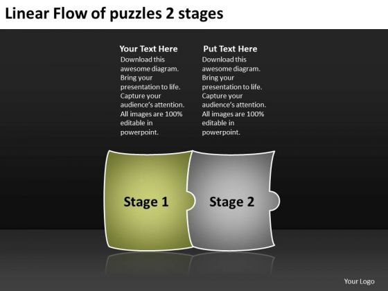 Linear Flow Of Puzzles 2 Stages Business Tech Support PowerPoint Slides Linear Flow Of Puzzles 2 Stages Business Tech Support PowerPoint Slides