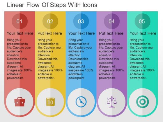 Linear Flow Of Steps With Icons PowerPoint Templates Linear Flow Of Steps With Icons PowerPoint Templates