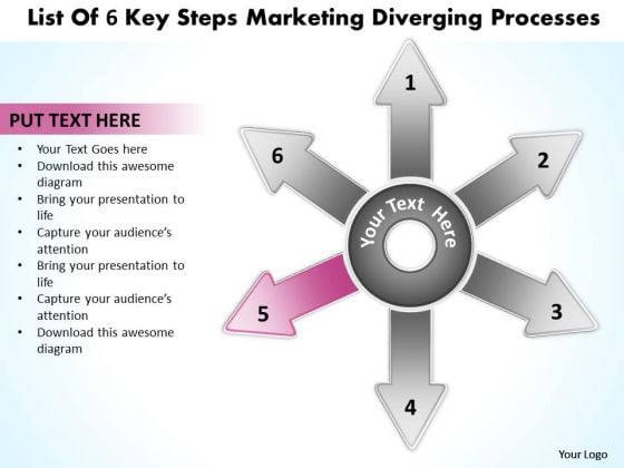 List Of 6 Key Steps Marketing Diverging Processes Ppt Cycle PowerPoint Slides List Of 6 Key Steps Marketing Diverging Processes Ppt Cycle PowerPoint Slides