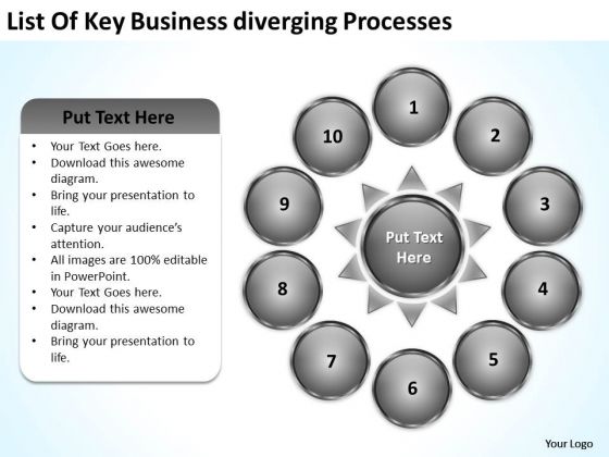 List Of Key Business Diverging Processes Gear Chart PowerPoint Slides List Of Key Business Diverging Processes Gear Chart PowerPoint Slides