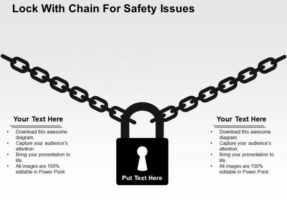 Lock With Chain For Safety Issues PowerPoint Template Lock With Chain For Safety Issues PowerPoint Template