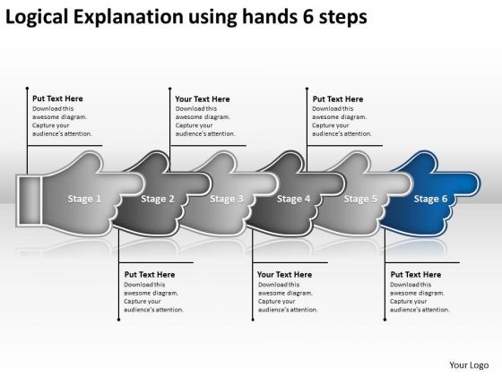 Logical Explanation Using Hands 6 Steps Network Map PowerPoint Slides Logical Explanation Using Hands 6 Steps Network Map PowerPoint Slides