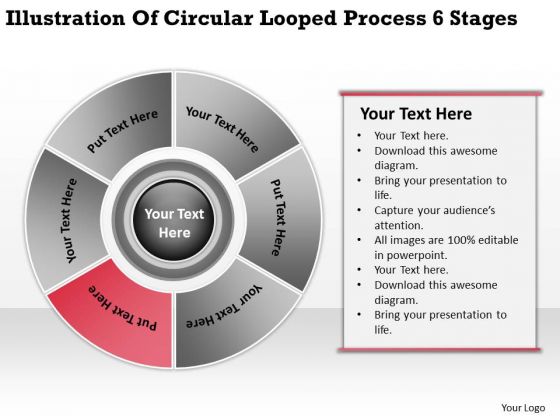 Looped Process 6 Stages Business Plans For Non Profit Organizations PowerPoint Slides