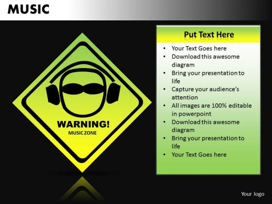 Loud Music Warning PowerPoint Templates Ppt Design Slides Loud Music Warning PowerPoint Templates Ppt Design Slides