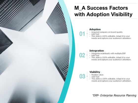 M A Success Factors With Adoption Visibility Ppt PowerPoint Presentation Outline Picture