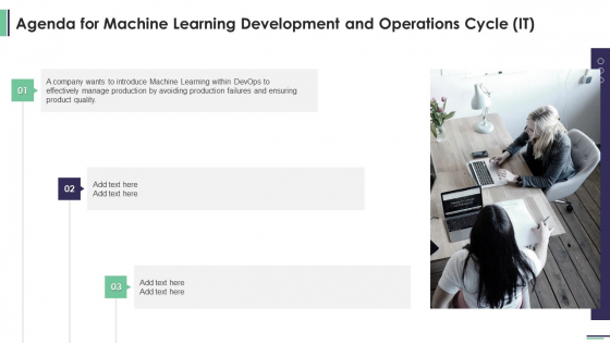 Machine Learning Development And Operations Cycle IT Agenda For Machine Learning Pictures PDF