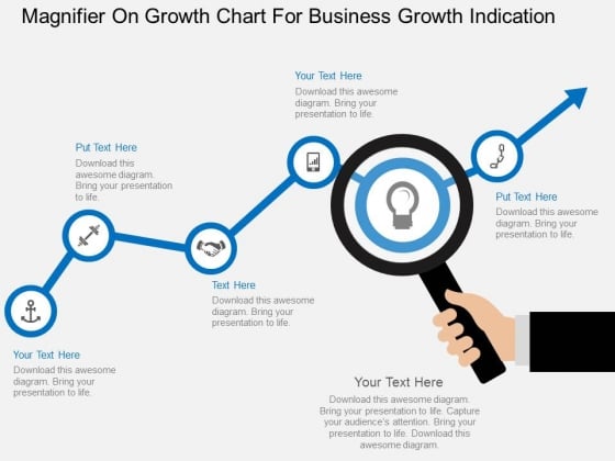 Magnifier On Growth Chart For Business Growth Indication Powerpoint Template Magnifier On Growth Chart For Business Growth Indication Powerpoint Template