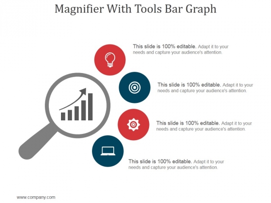 Magnifier With Tools Bar Graph Ppt PowerPoint Presentation Professional