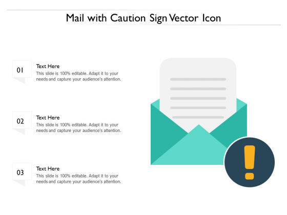 Mail With Caution Sign Vector Icon Ppt PowerPoint Presentation Gallery Portfolio PDF