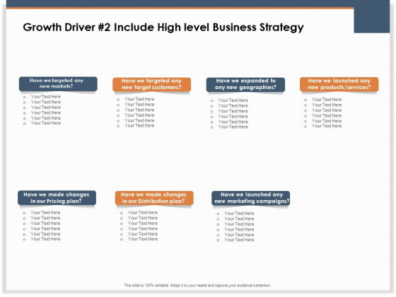 Main Revenues Progress Levers For Each Firm And Sector Growth Driver 2 Include High Level Business Strategy Sample PDF Main Revenues Progress Levers For Each Firm And Sector Growth Driver 2 Include High Level Business Strategy Sample PDF