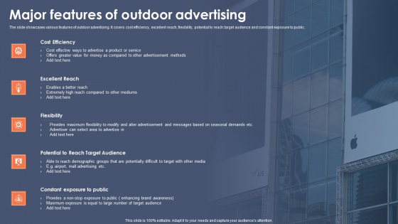 Major Features Of Outdoor Advertising Themes PDF