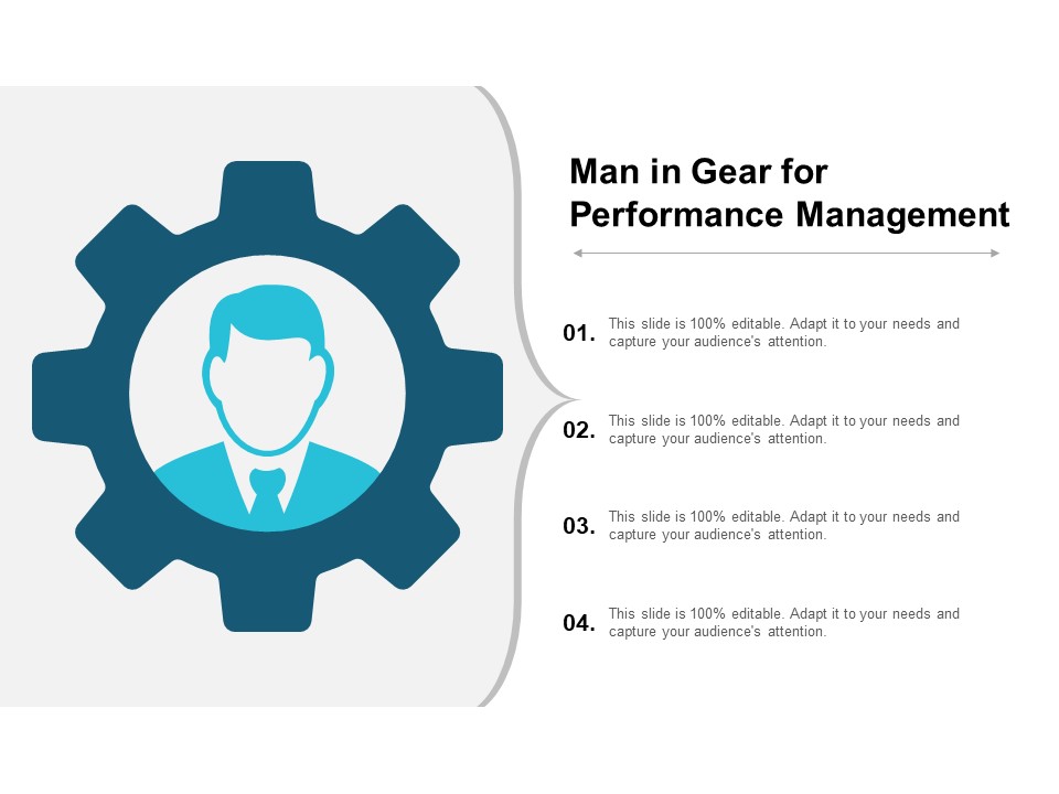 Man In Gear For Performance Management Ppt PowerPoint Presentation Summary Influencers