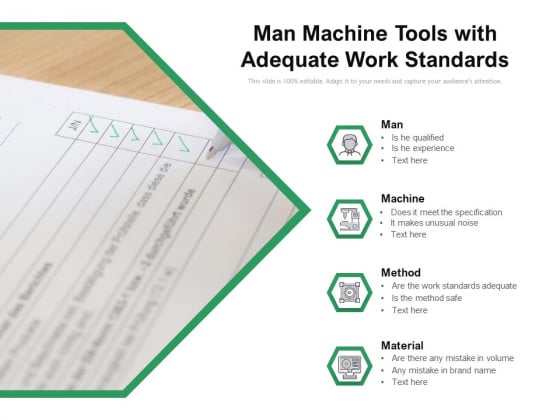Man Machine Tools With Adequate Work Standards Ppt PowerPoint Presentation File Graphics Design PDF Man Machine Tools With Adequate Work Standards Ppt PowerPoint Presentation File Graphics Design PDF