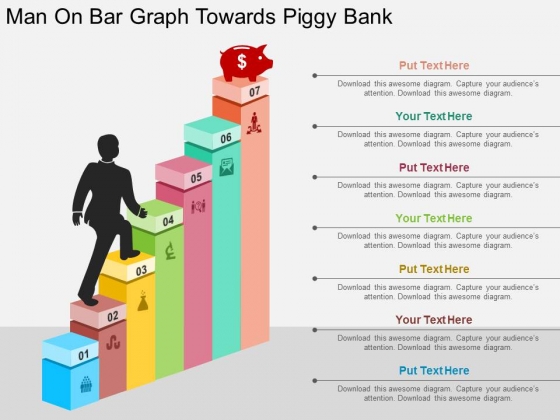 Man On Bar Graph Towards Piggy Bank Powerpoint Templates Man On Bar Graph Towards Piggy Bank Powerpoint Templates