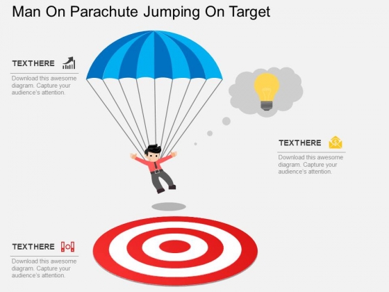 Man On Parachute Jumping On Target Powerpoint Template Man On Parachute Jumping On Target Powerpoint Template
