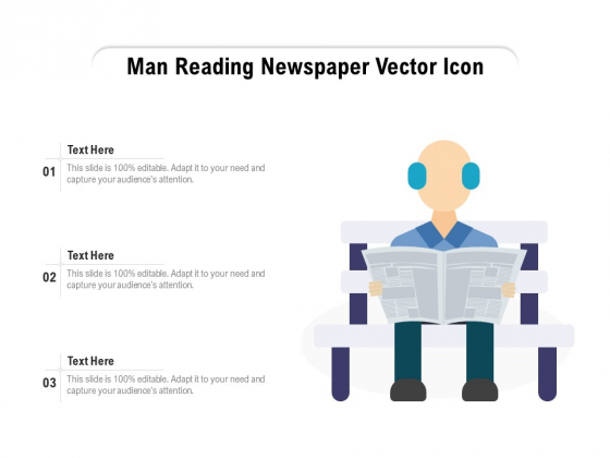 Man Reading Newspaper Vector Icon Ppt PowerPoint Presentation File Outline PDF