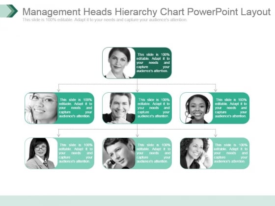 Management Heads Hierarchy Chart Powerpoint Layout Management Heads Hierarchy Chart Powerpoint Layout