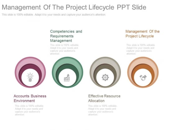 Management Of The Project Lifecycle Ppt Slides