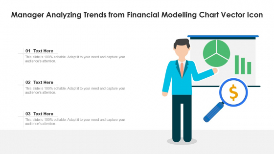 Manager Analyzing Trends From Financial Modelling Chart Vector Icon Portrait PDF