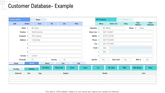 Managing Customer Experience Customer Database Example Information PDF Managing Customer Experience Customer Database Example Information PDF
