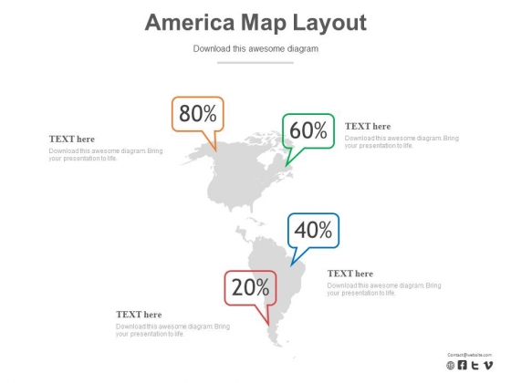 Map Of America With Percentage Data PowerPoint Slides Map Of America With Percentage Data PowerPoint Slides