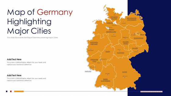 Map Of Germany Highlighting Major Cities PowerPoint Presentation PPT Template PDF Map Of Germany Highlighting Major Cities PowerPoint Presentation PPT Template PDF