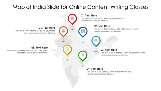 Map Of India Slide For Online Content Writing Classes Clipart PDF