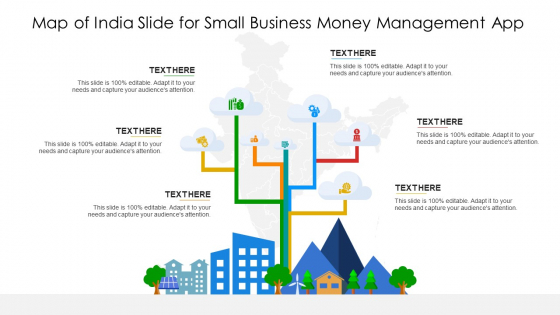 Map Of India Slide For Small Business Money Management App Sample PDF Map Of India Slide For Small Business Money Management App Sample PDF