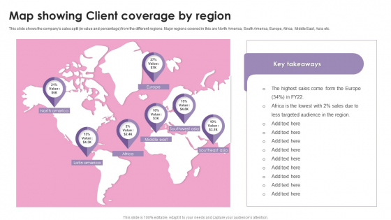 Map Showing Client Coverage By Region Ppt Show Vector PDF Map Showing Client Coverage By Region Ppt Show Vector PDF