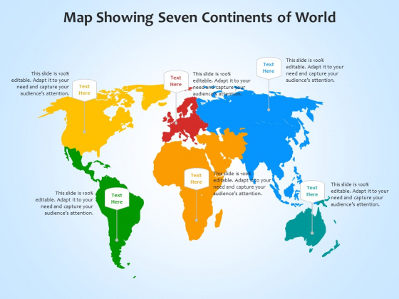 Map Showing Seven Continents Of World Ppt PowerPoint Presentation Gallery Display PDF