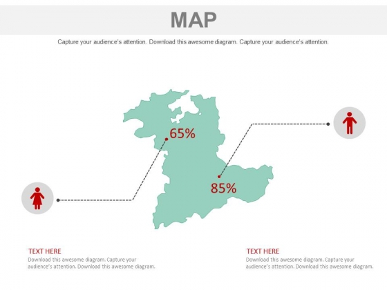 Map With Male Female Population Comparison Powerpoint Slides Map With Male Female Population Comparison Powerpoint Slides