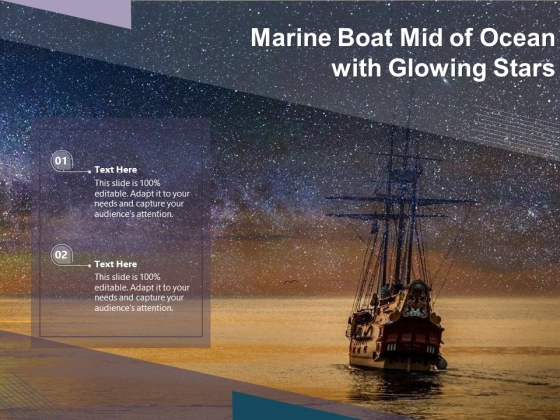 Marine Boat Mid Of Ocean With Glowing Stars Ppt PowerPoint Presentation Portfolio Clipart Images PDF