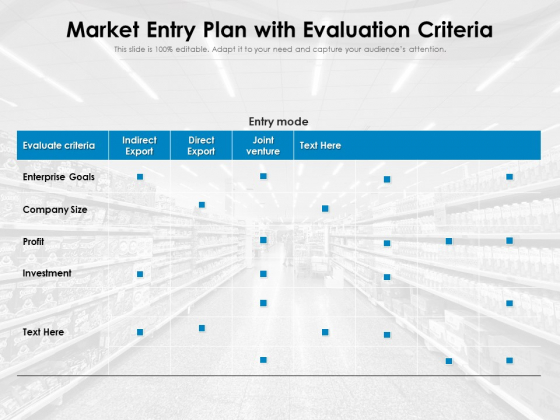 Market Entry Plan With Evaluation Criteria Ppt PowerPoint Presentation Gallery Design Inspiration PDF Market Entry Plan With Evaluation Criteria Ppt PowerPoint Presentation Gallery Design Inspiration PDF