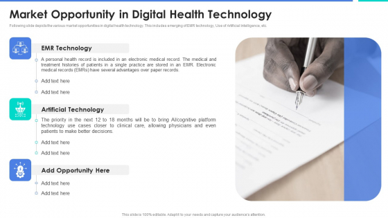Market Opportunity In Digital Health Technology Diagrams PDF