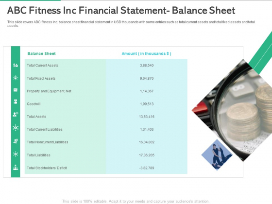 Market Overview Fitness Industry Abc Fitness Inc Financial Statement Balance Sheet Professional PDF
