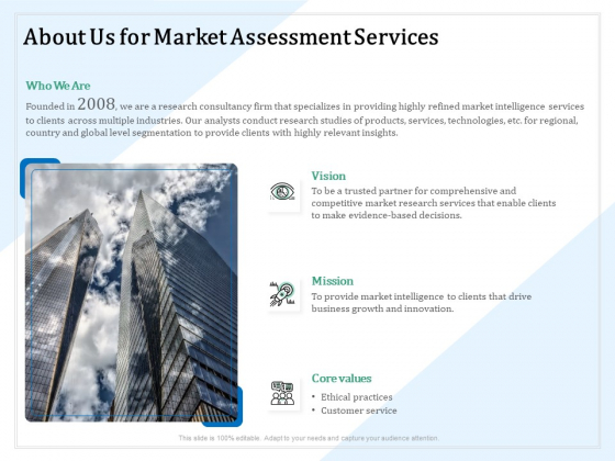 Market Research About Us For Market Assessment Services Ppt PowerPoint Presentation Ideas Design Ideas PDF Market Research About Us For Market Assessment Services Ppt PowerPoint Presentation Ideas Design Ideas PDF