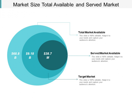 Market Size Total Available And Served Market Ppt PowerPoint Presentation Infographics Demonstration