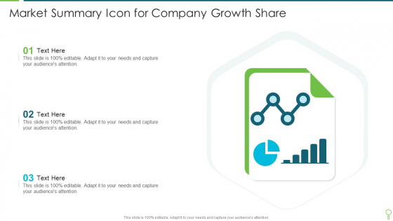 Market Summary Icon For Company Growth Share Diagrams PDF Market Summary Icon For Company Growth Share Diagrams PDF