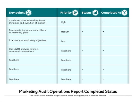 Marketing Audit Operations Report Completed Status Ppt PowerPoint Presentation Gallery Format PDF Marketing Audit Operations Report Completed Status Ppt PowerPoint Presentation Gallery Format PDF