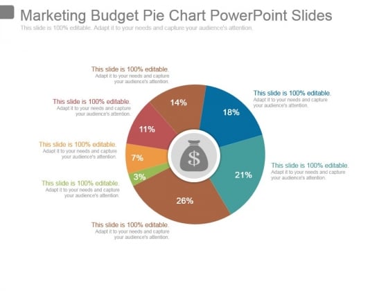 Marketing Budget Pie Chart Powerpoint Slides