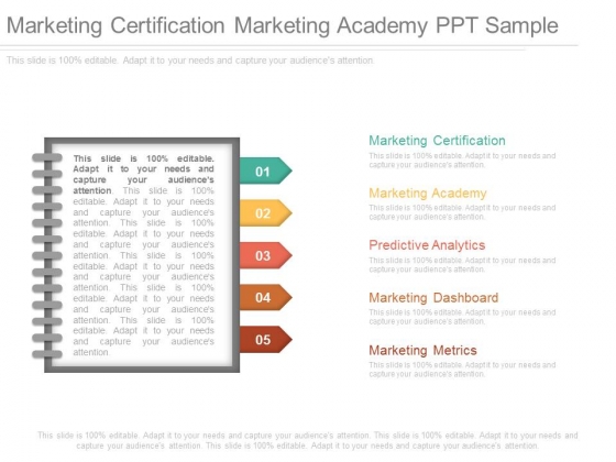 Marketing Certification Marketing Academy Ppt Sample