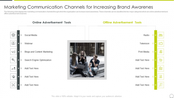 Marketing Communication Channels For Increasing Brand Awarenes Marketing Communication Channels Information PDF Slide 1