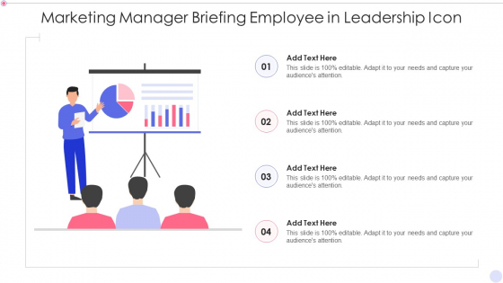 Marketing Manager Briefing Employee In Leadership Icon Icons PDF Marketing Manager Briefing Employee In Leadership Icon Icons PDF