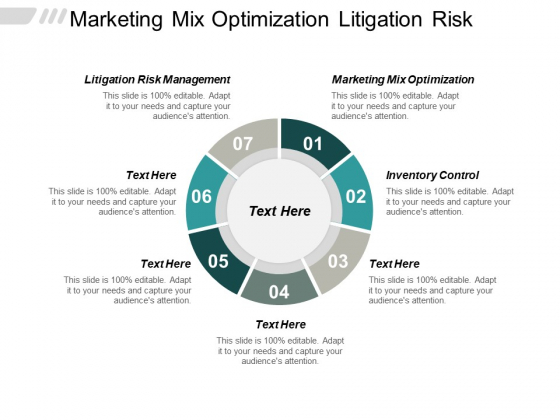 Marketing Mix Optimization Litigation Risk Management Inventory Control Ppt PowerPoint Presentation Infographics Show