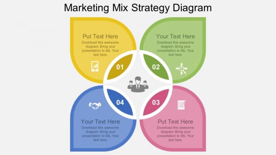 Marketing Mix Strategy Diagram Powerpoint Template