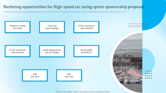 Marketing Opportunities For High Speed Car Racing Sports Sponsorship Proposal Brochure PDF